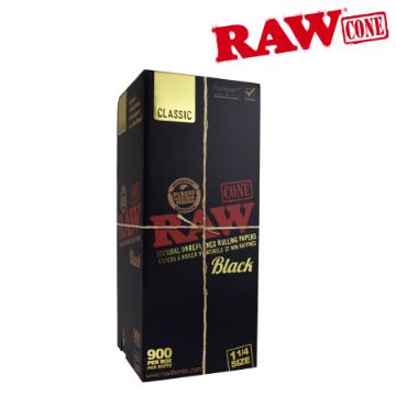 RAW BLACK PRE-ROLLED CONES 1¼ SIZE – BOX/900